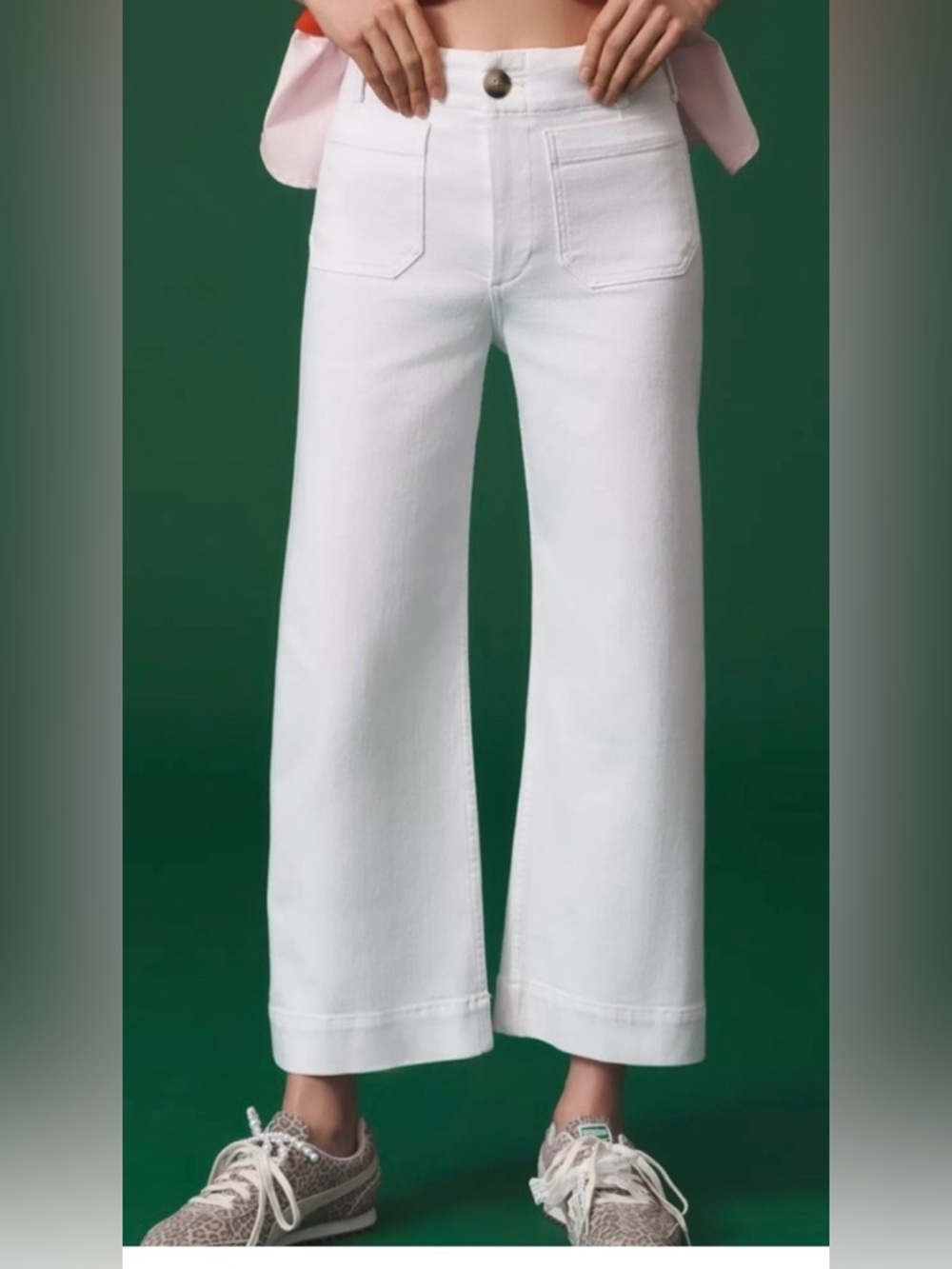 NWT Anthropologie Maeve Colette White Cropped Jeans sz 34 Tall